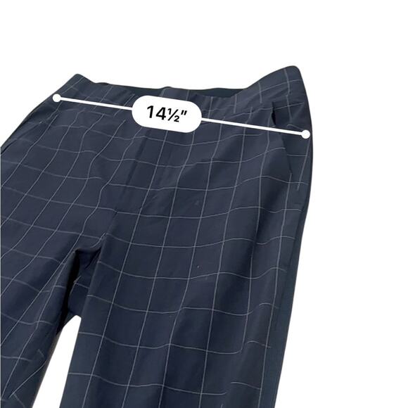 Athleta Brooklyn Textured Ankle Pants Size 4 Navy blue plaid - Picture 8 of 12